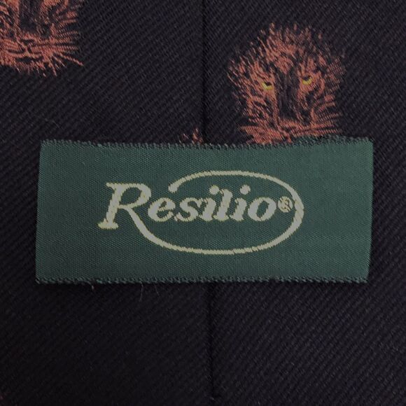 Resilio VTG MENS Black TIE NECKTIE Red Lion’s Head 4”X 54.25 70’s-80’s Weighted - Picture 8 of 9